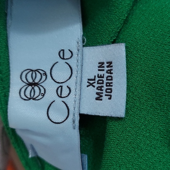 CECE Green V Neck Tie Sleeve Blouse Top Sz XL - Picture 10 of 10